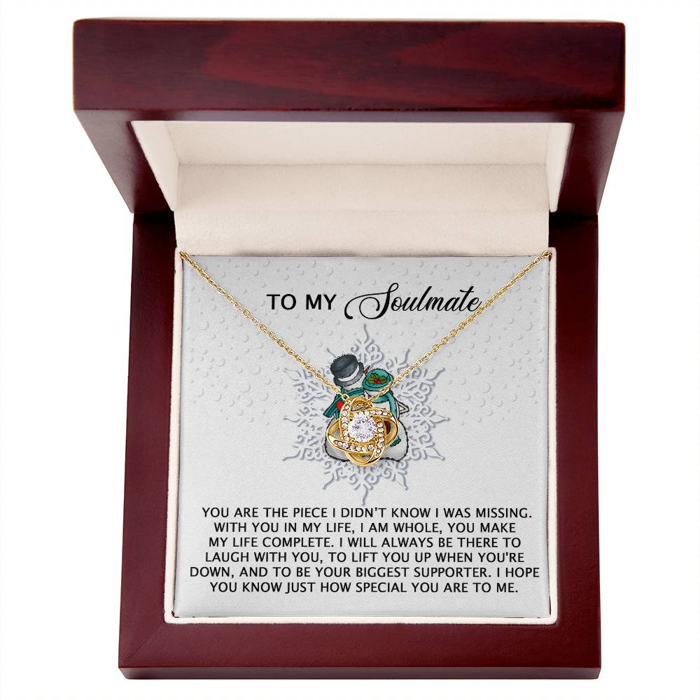 The Piece I Didn't Know I Was Missing - Love Knot Necklace For Soulmate For Christmas