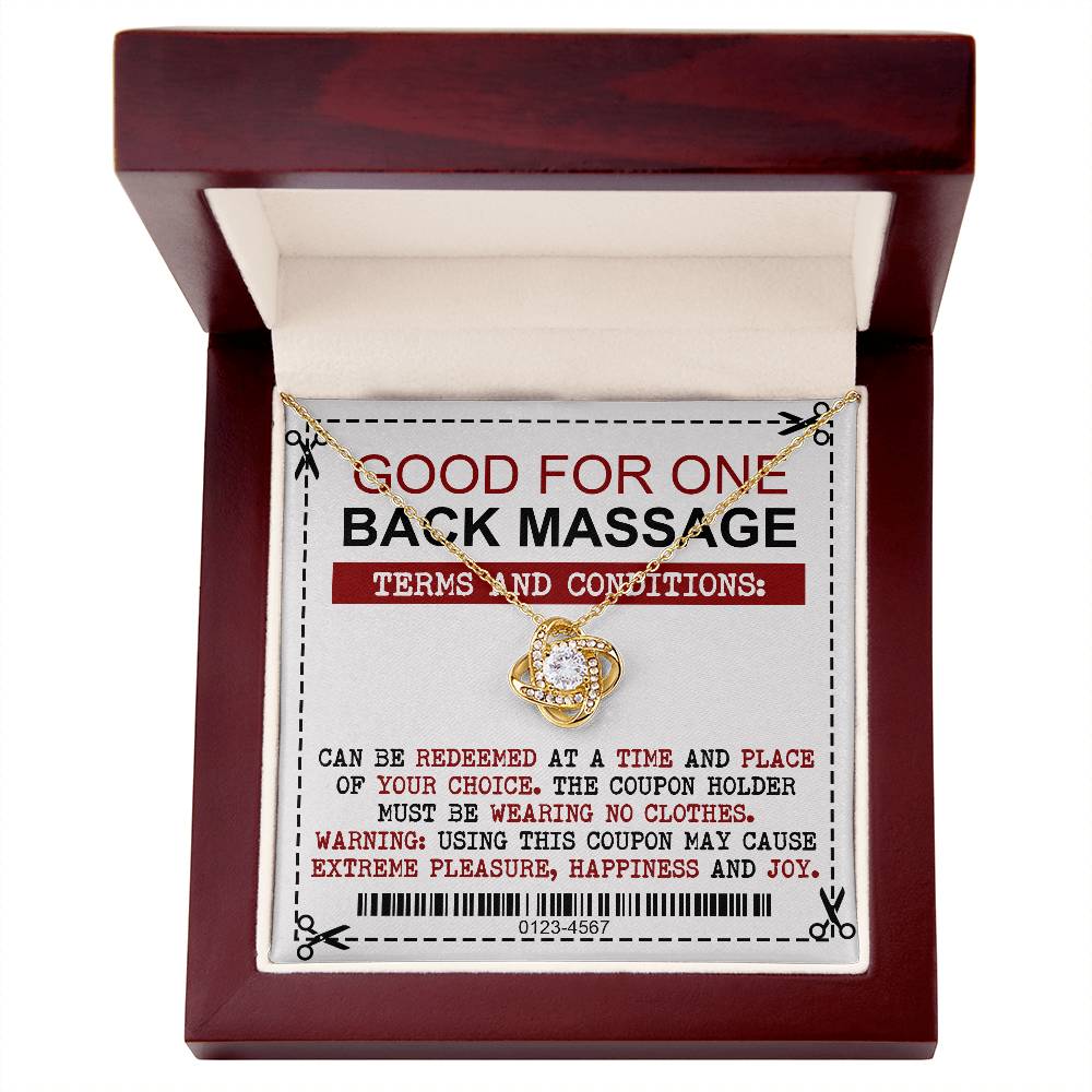 Back Massage Coupon - Love Knot Necklace For Wife