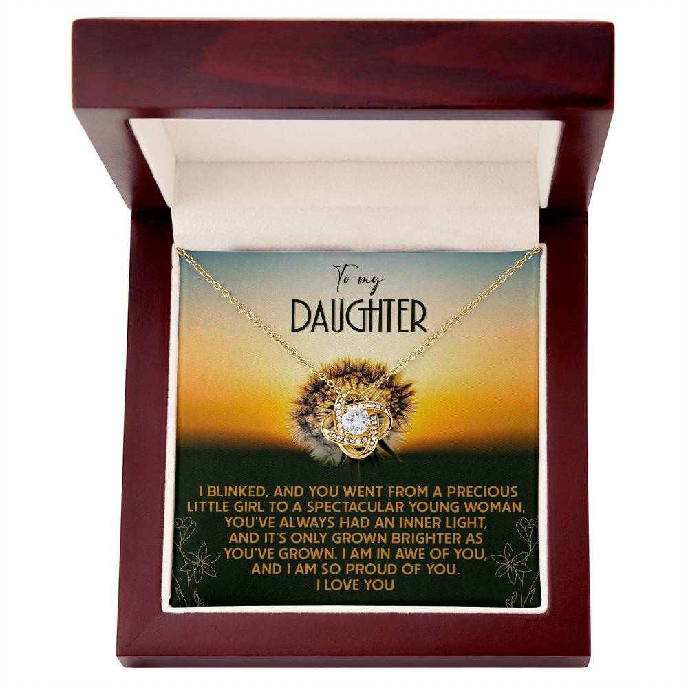 Inner Light That Has Grown Brighter - Love Knot Necklace For Daughter