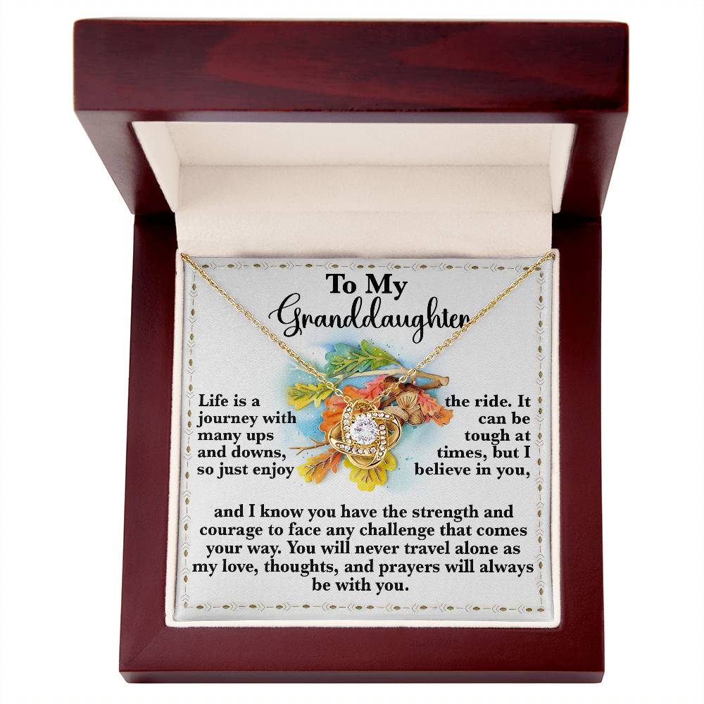 You Will Never Travel Alone - Love Knot Necklace For Granddaughter