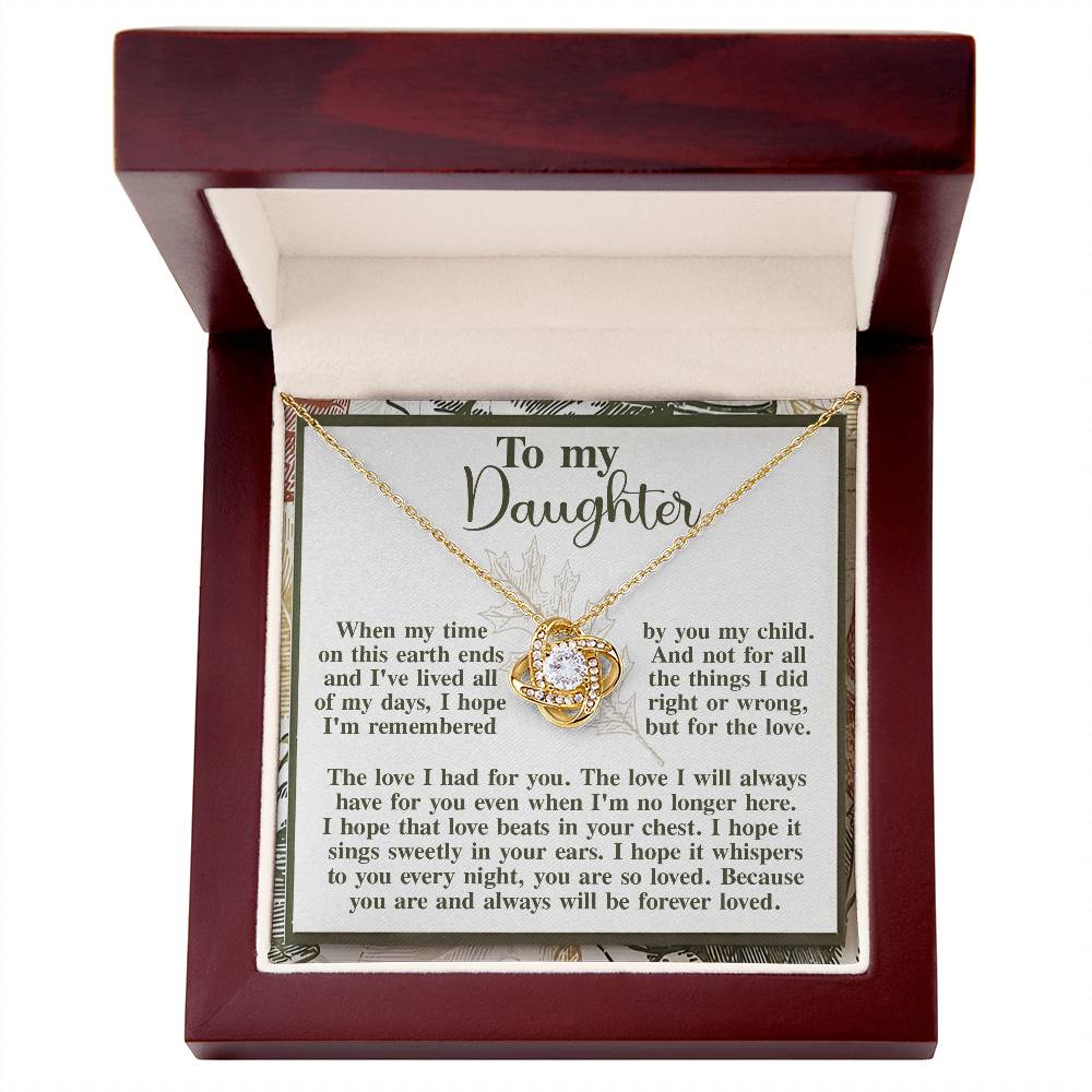 In Your Ears - Love Knot Necklace For Daughter