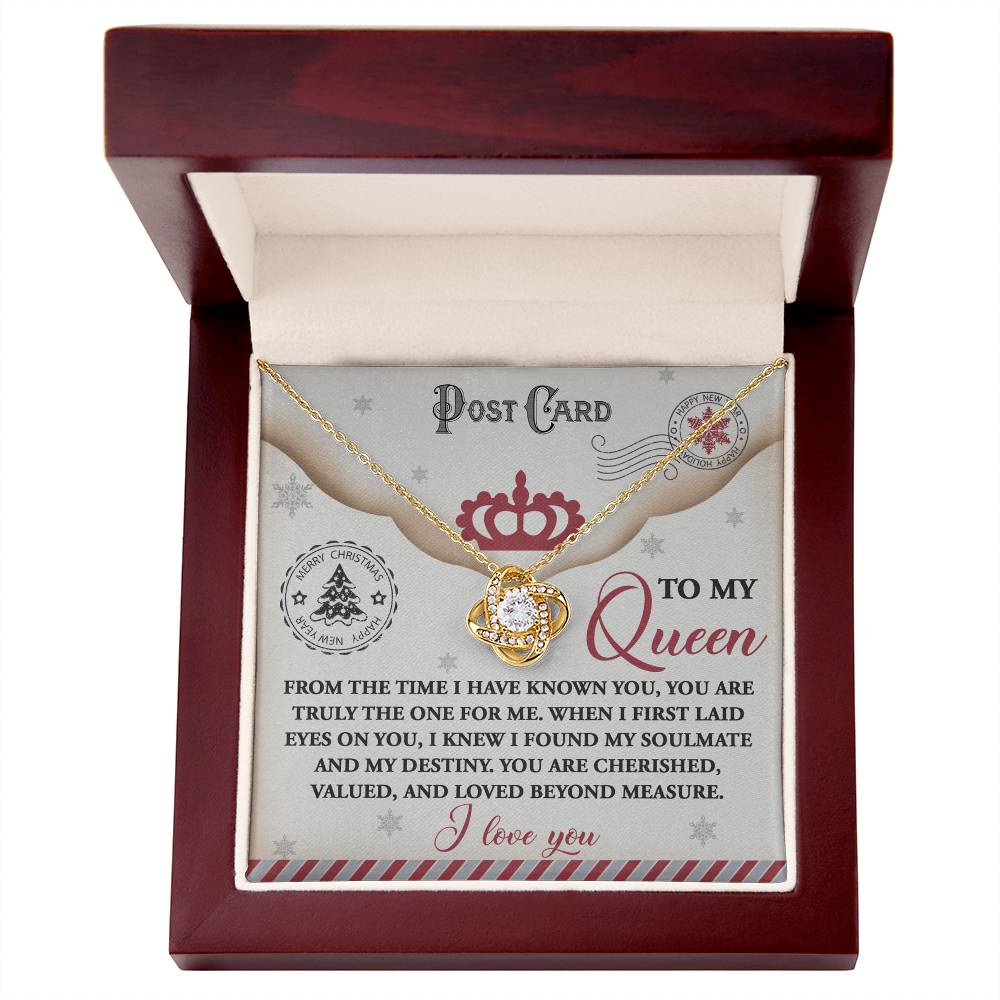 Post Card To My Queen - Love Knot Necklace For Soulmate For Christmas