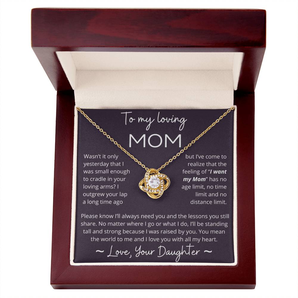 You Mean The World To Me - Love Knot Necklace For Mom