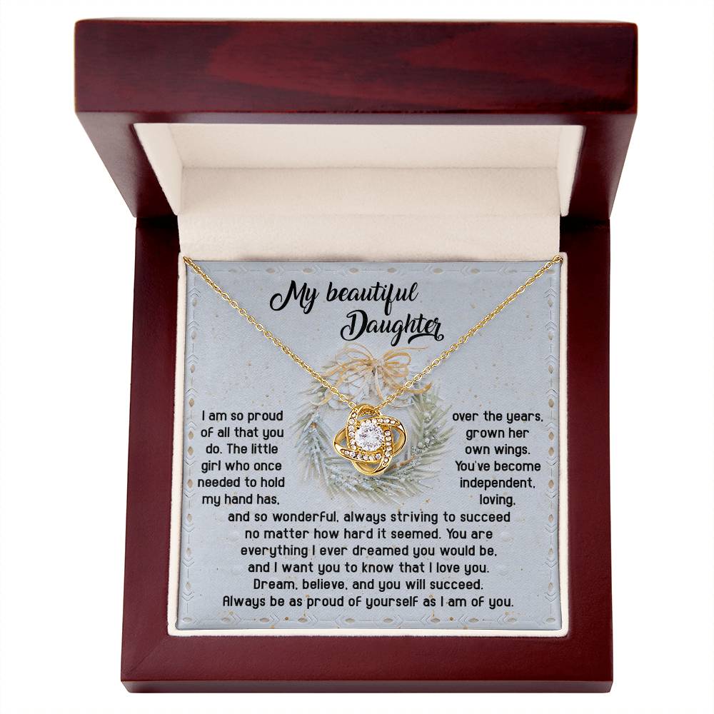 Proud Of Yourself - Love Knot Necklace For Daughter For Christmas
