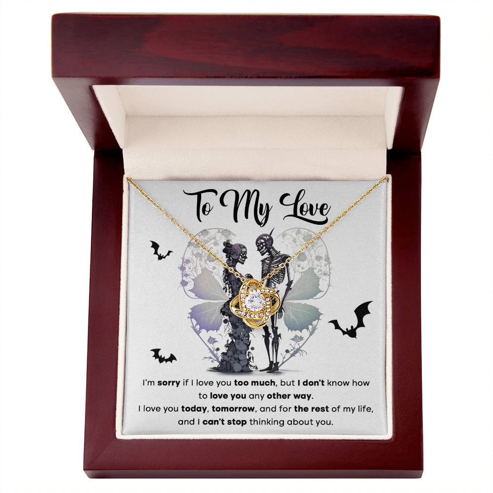 Love You Too Much - Love Knot Halloween Necklace