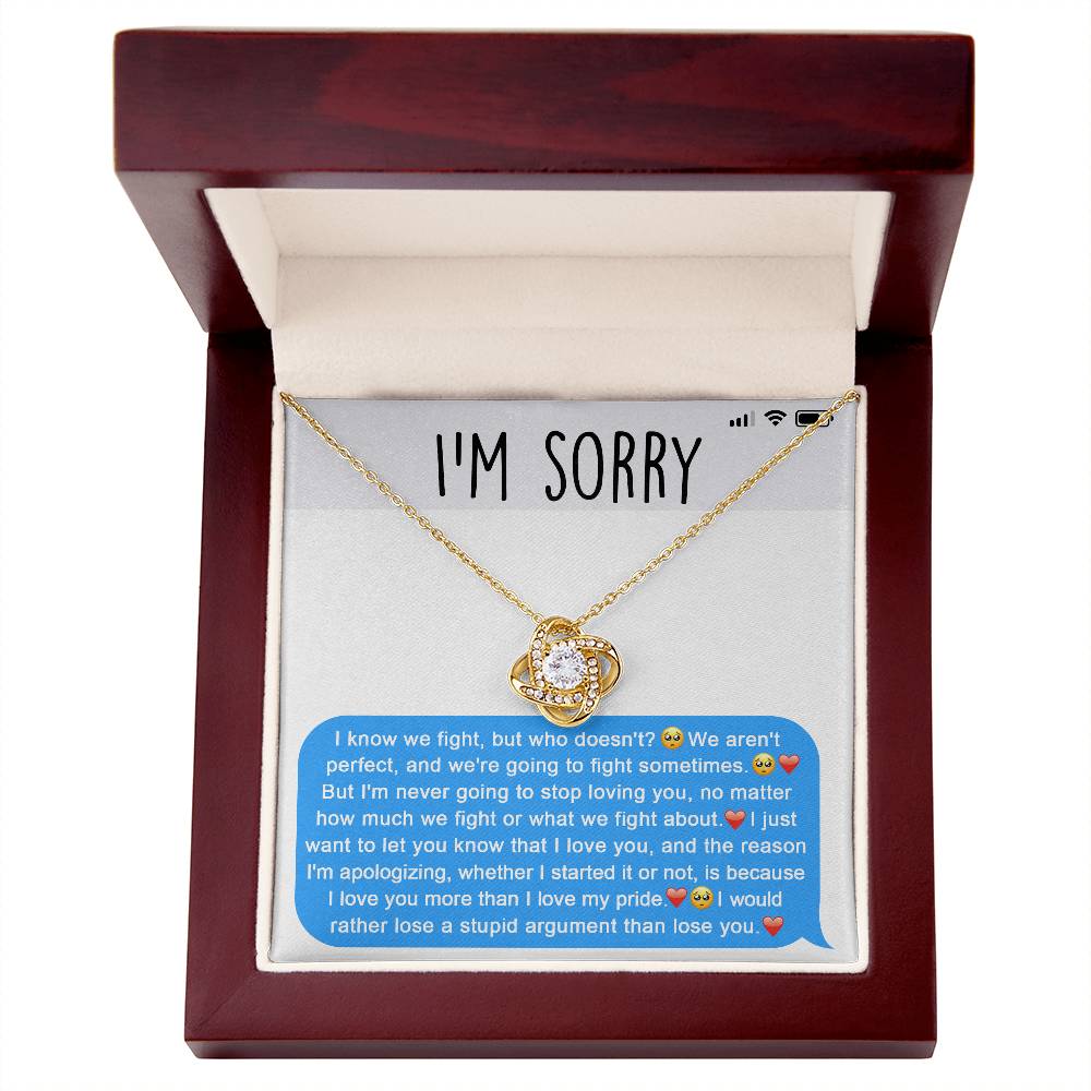 Stupid Argument - Love Knot Apology Necklace