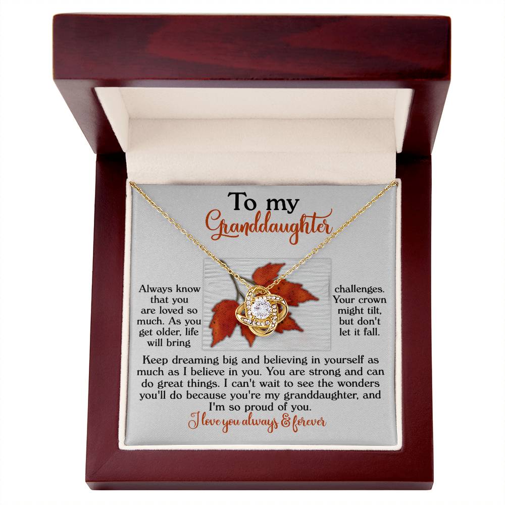 Keep Dreaming Big - Love Knot Necklace For Granddaughter
