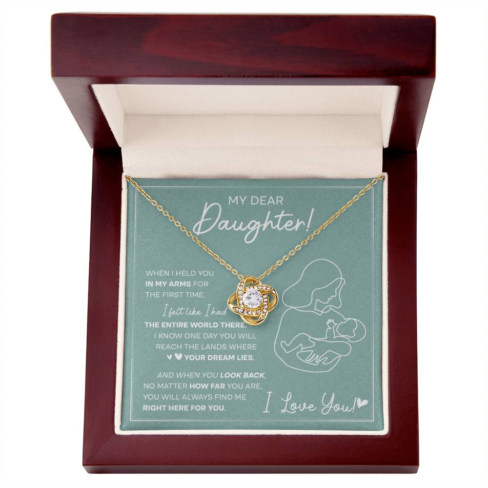Right Here For You - Love Knot Necklace For Daughter