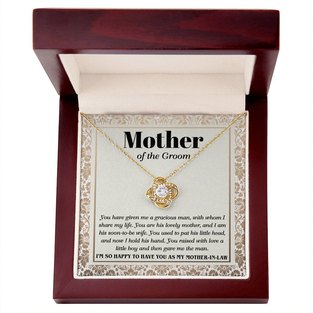 You Raised A Little Boy - Love Knot Necklace For Mother Of The Groom