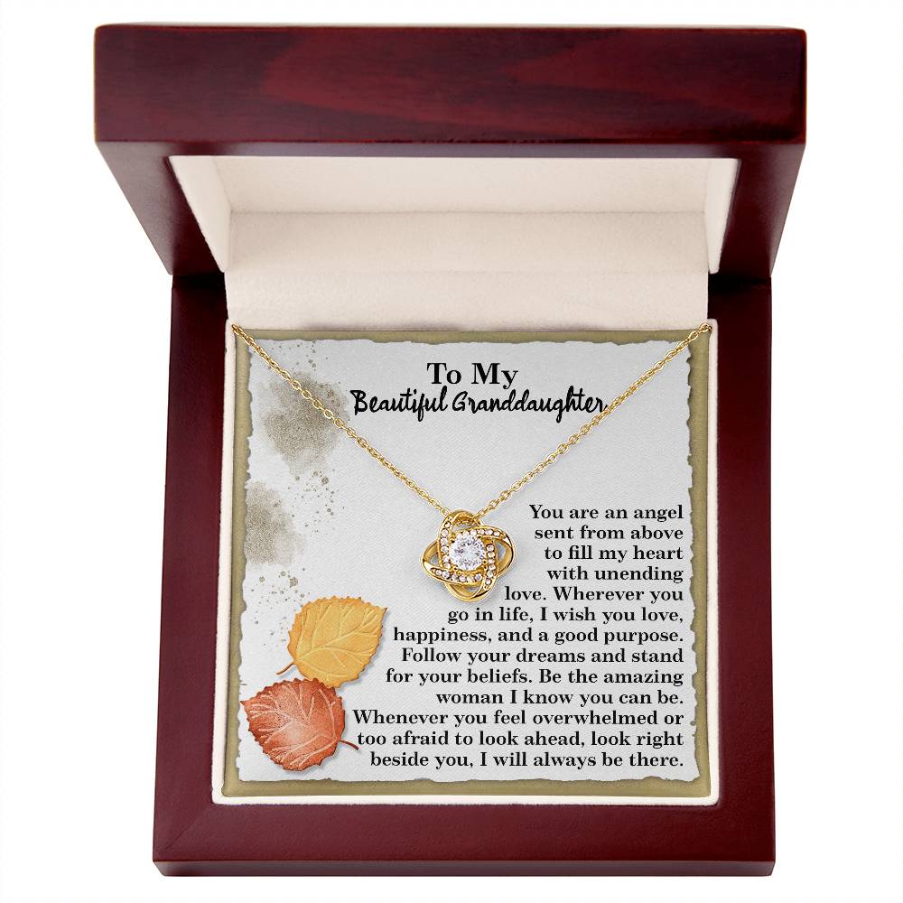 An Angel Sent From Above - Love Knot Necklace For Granddaughter