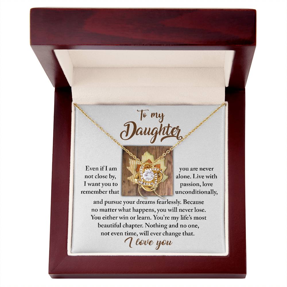 Live With Passion - Love Knot Necklace For Daughter