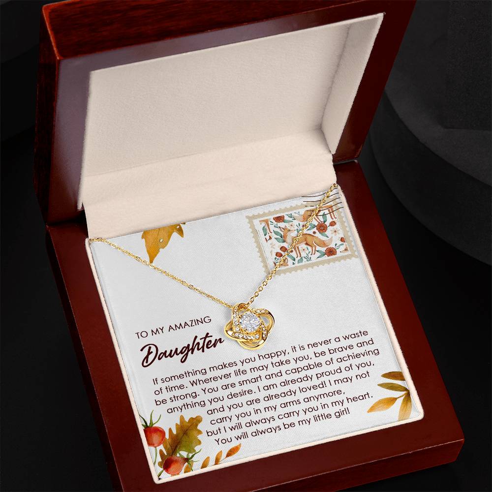 If Something Makes You Happy - Love Knot Necklace For Daughter