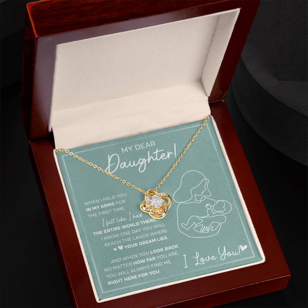 Right Here For You - Love Knot Necklace For Daughter