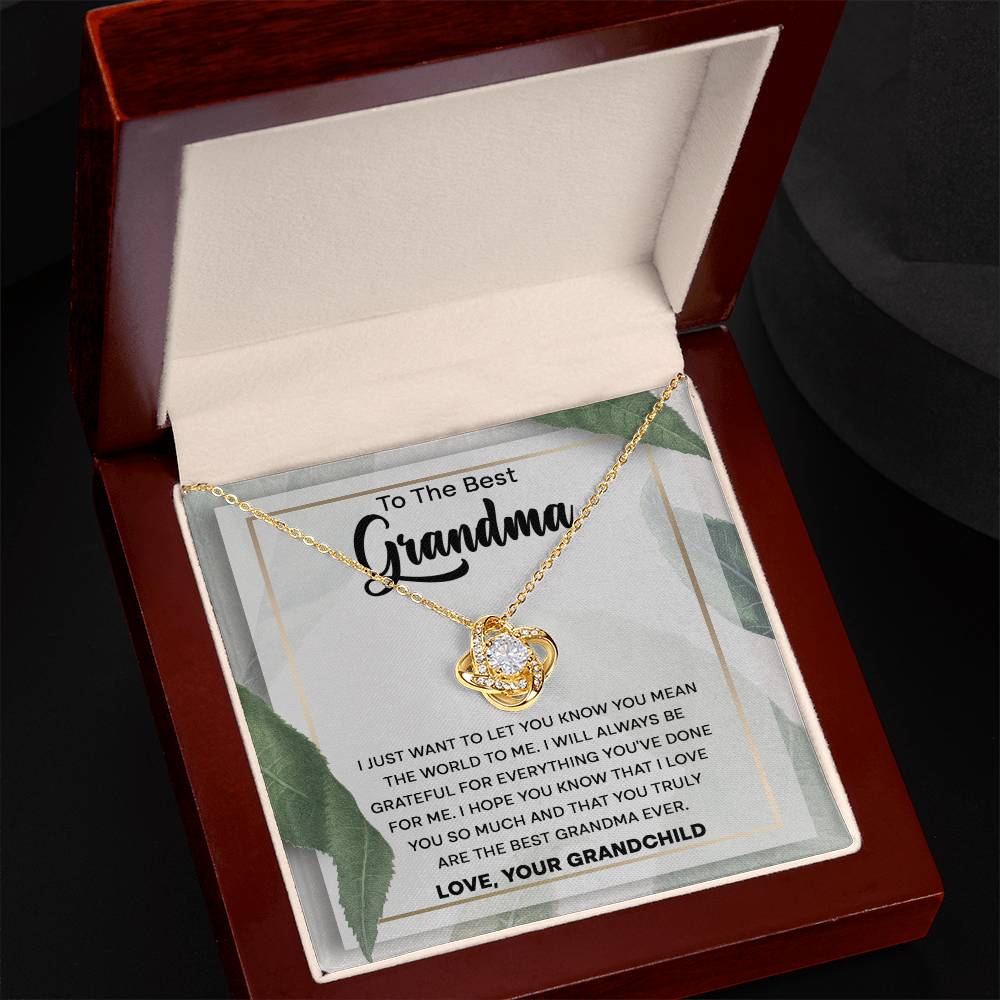 You Mean The World To Me - Love Knot Necklace For Grandma