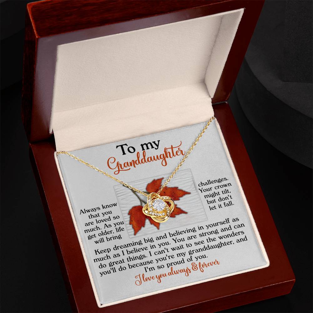 Keep Dreaming Big - Love Knot Necklace For Granddaughter
