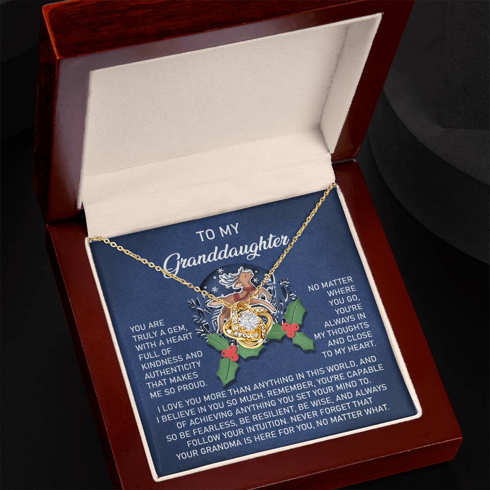Truly A Gem - Love Knot Necklace For Granddaughter For Christmas