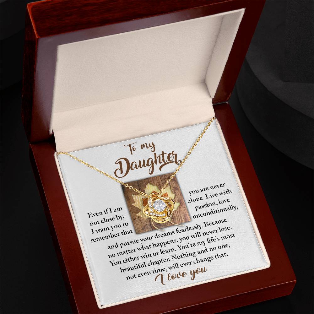 Live With Passion - Love Knot Necklace For Daughter