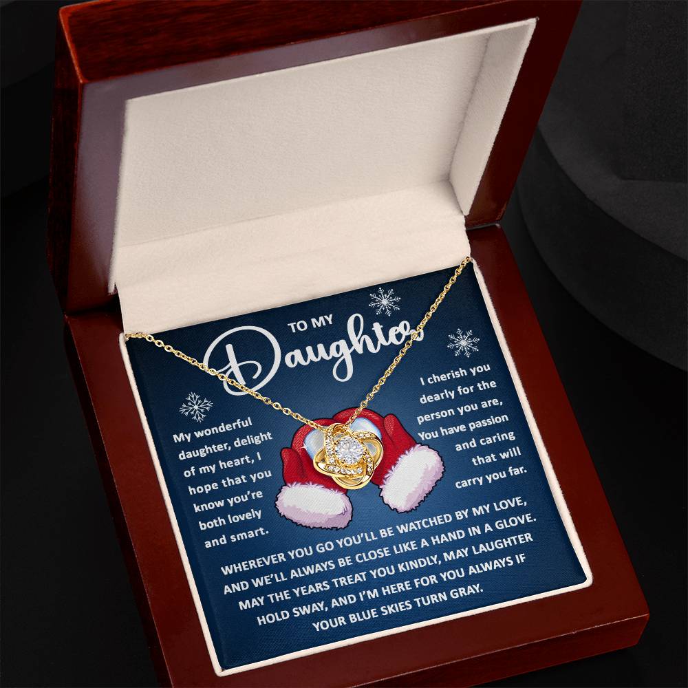 Like A Hand In A Glove - Love Knot Necklace For Daughter For Christmas