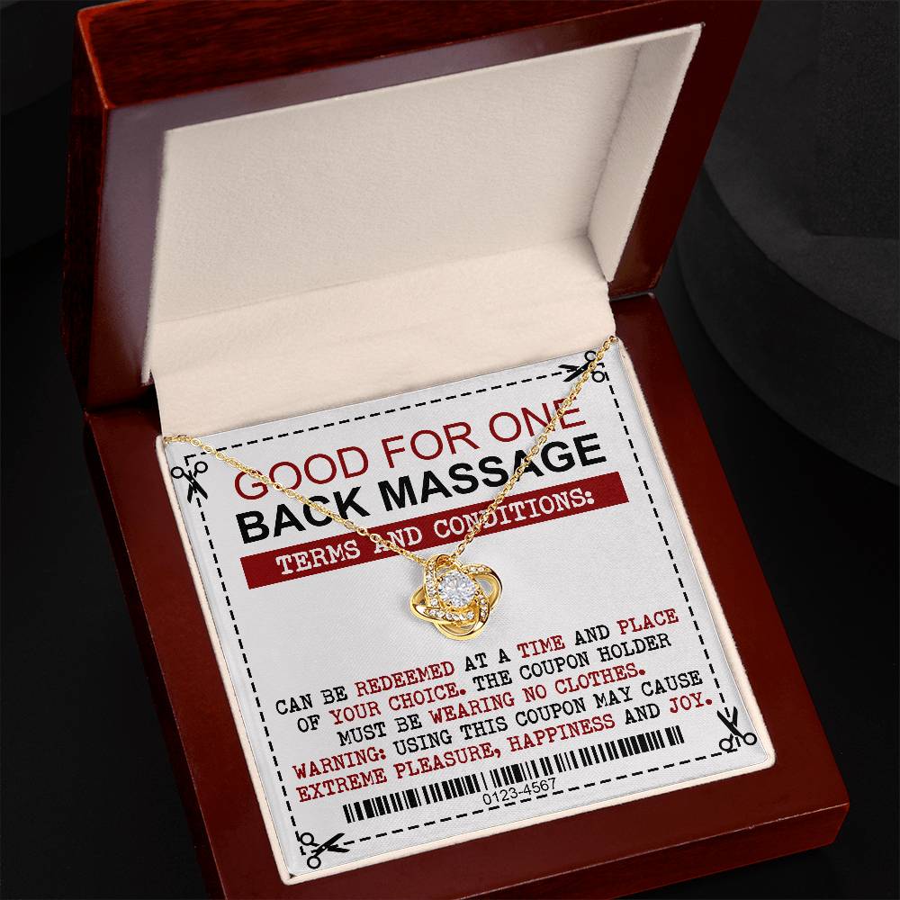 Back Massage Coupon - Love Knot Necklace For Wife