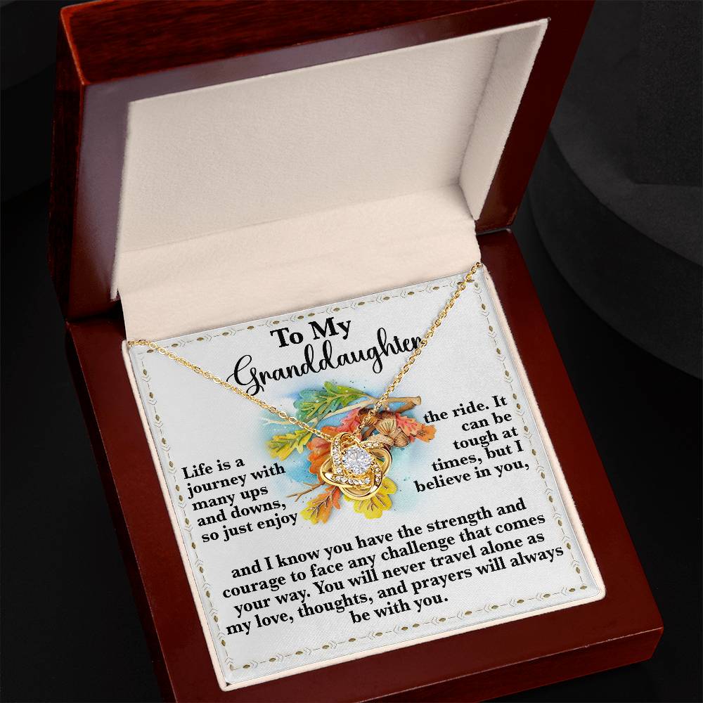 You Will Never Travel Alone - Love Knot Necklace For Granddaughter