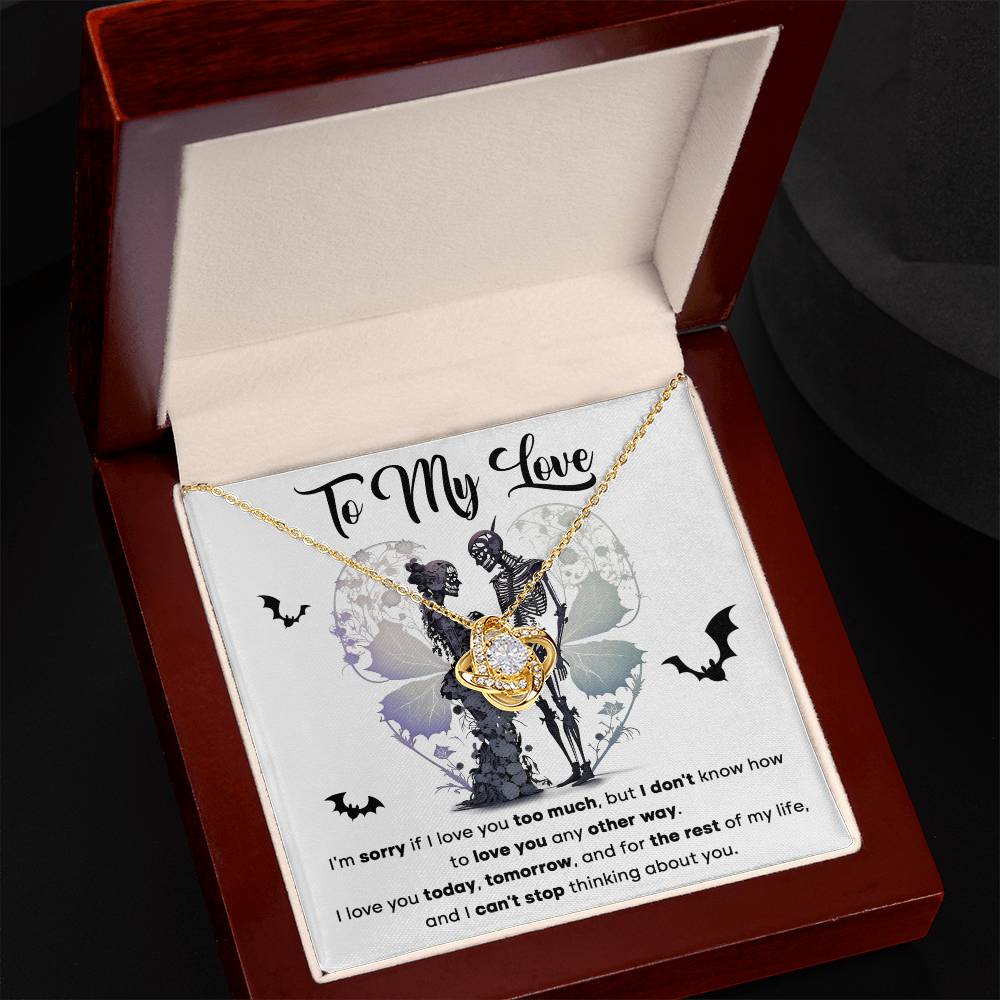 Love You Too Much - Love Knot Halloween Necklace