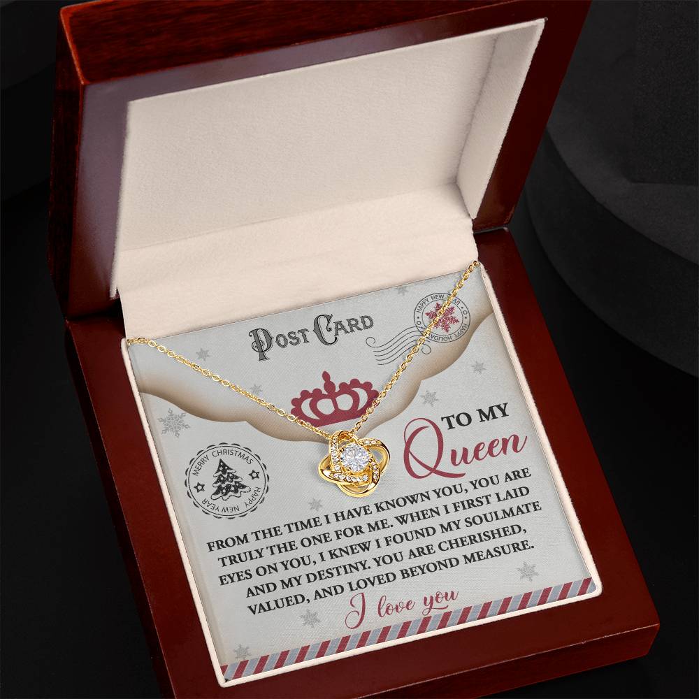 Post Card To My Queen - Love Knot Necklace For Soulmate For Christmas