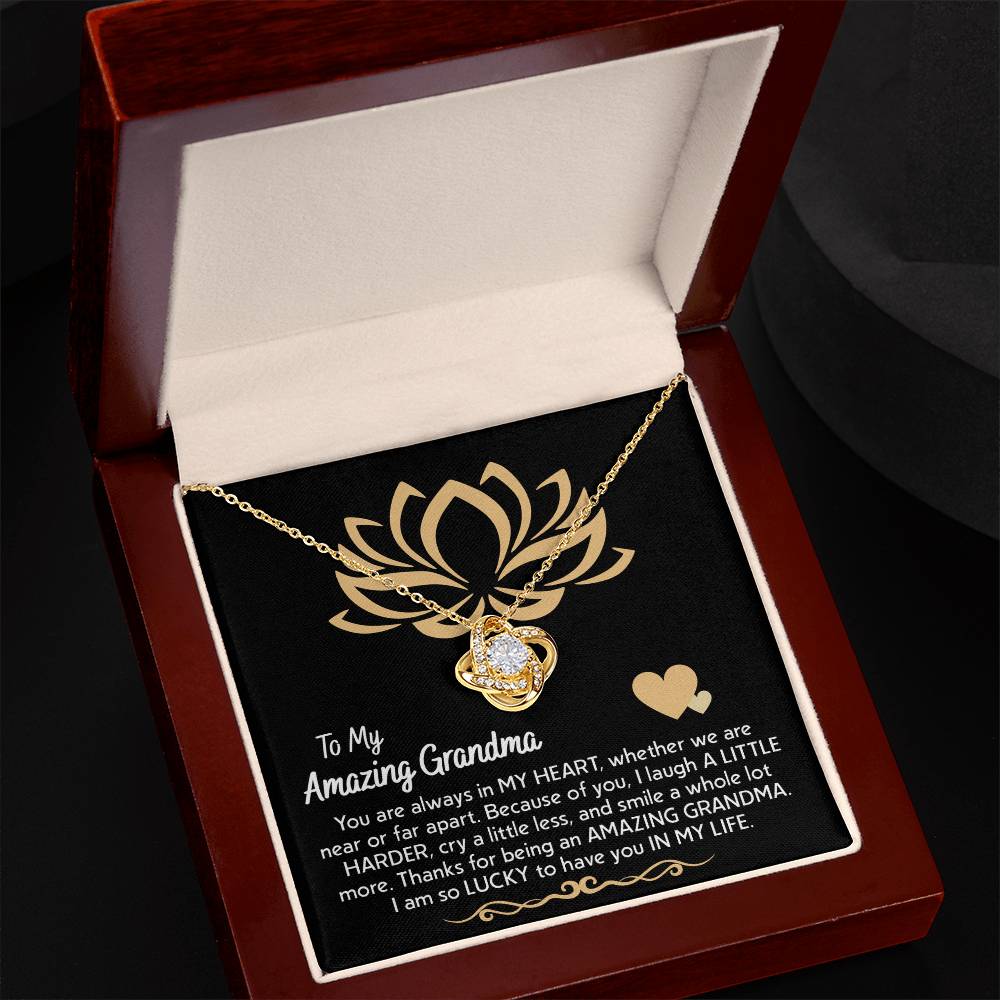 In My Heart - Love Knot Necklace For Grandma