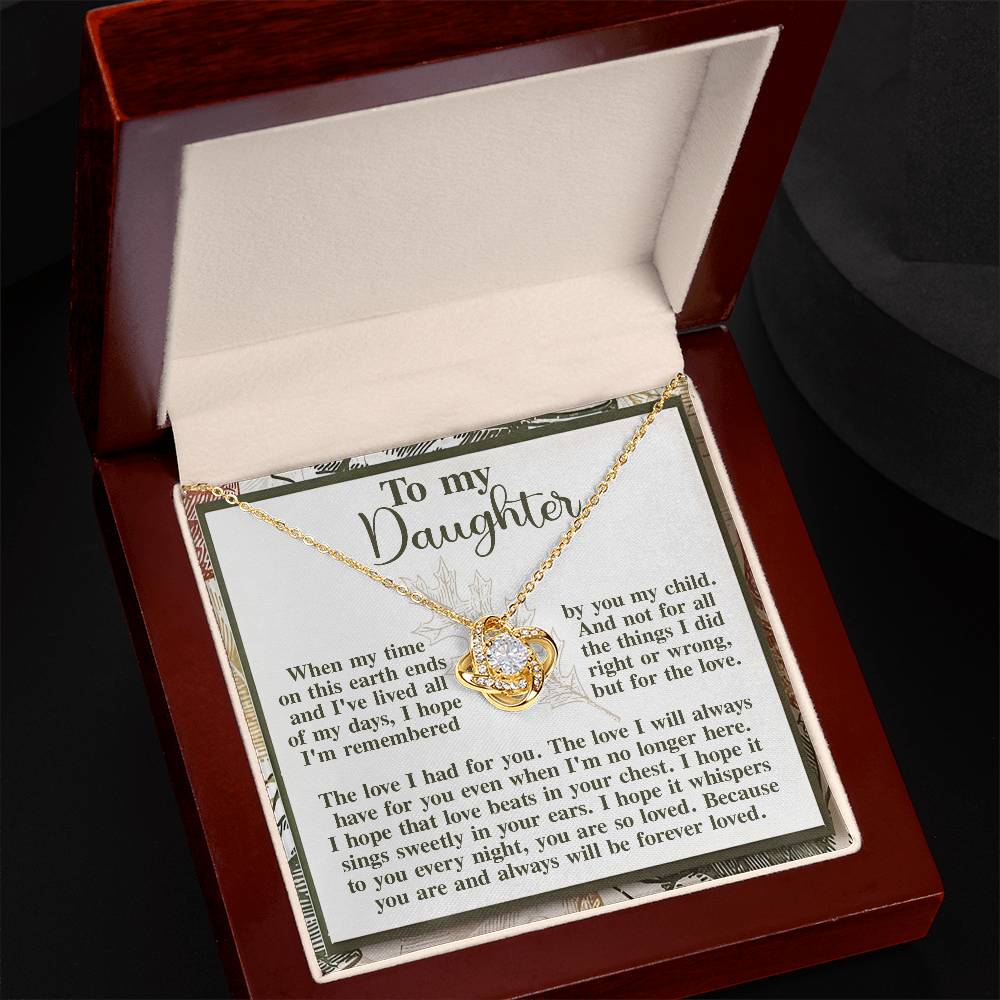 In Your Ears - Love Knot Necklace For Daughter