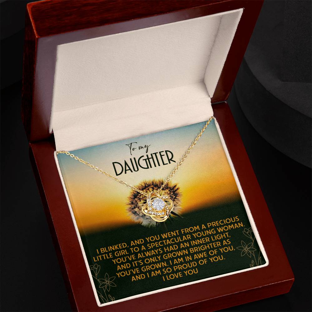 Inner Light That Has Grown Brighter - Love Knot Necklace For Daughter