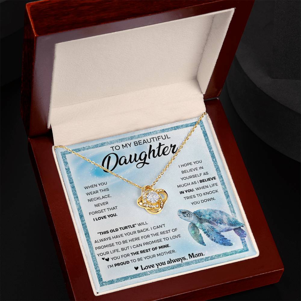 This Old Turtle - Love Knot Necklace For Daughter