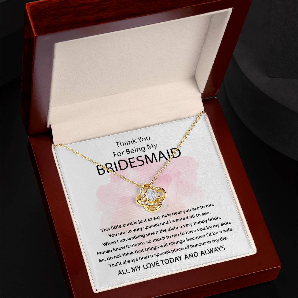 All My Love Today And Always - Love Knot Necklace For Bridesmaid
