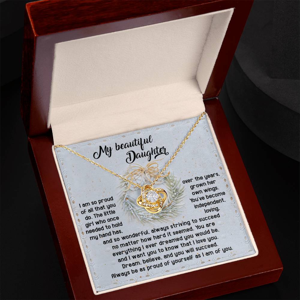 Proud Of Yourself - Love Knot Necklace For Daughter For Christmas