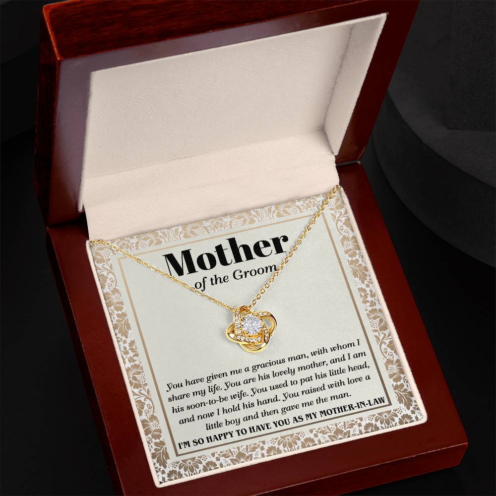 You Raised A Little Boy - Love Knot Necklace For Mother Of The Groom