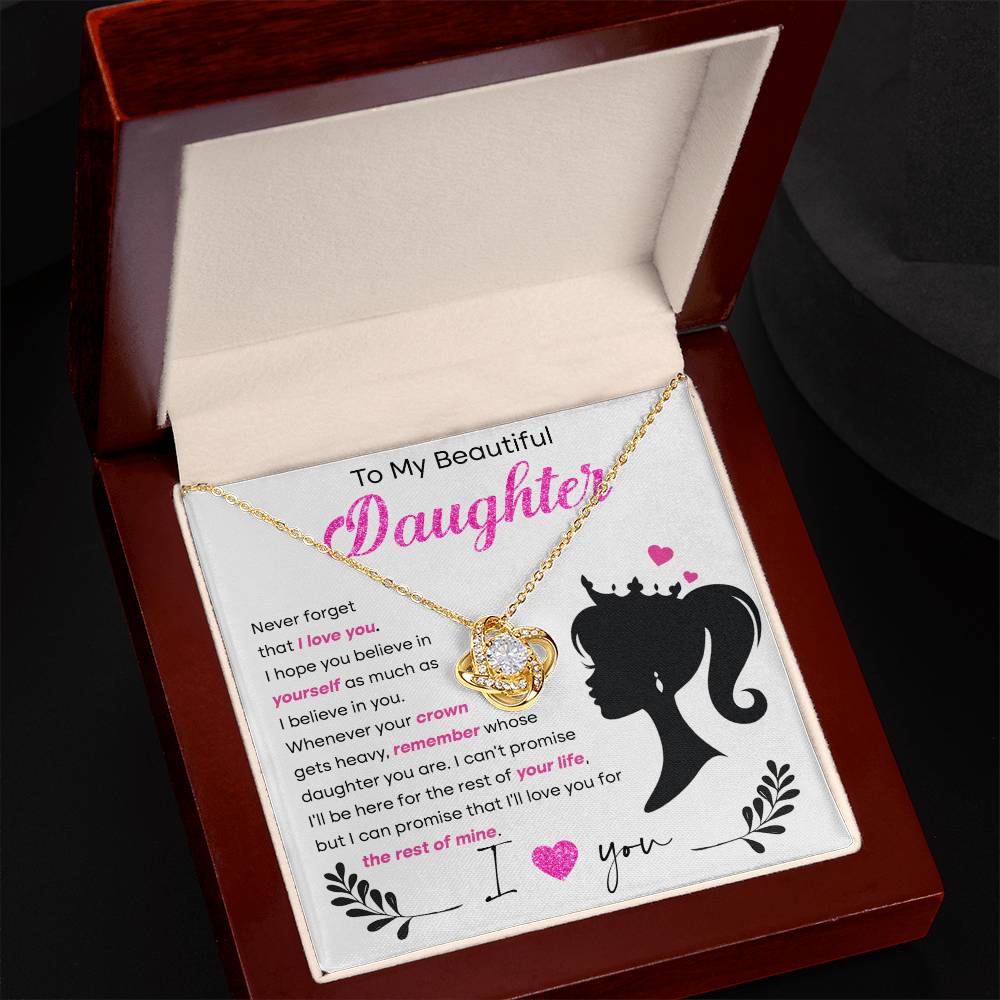 Believe In Yourself - Love Knot Necklace For Daughter