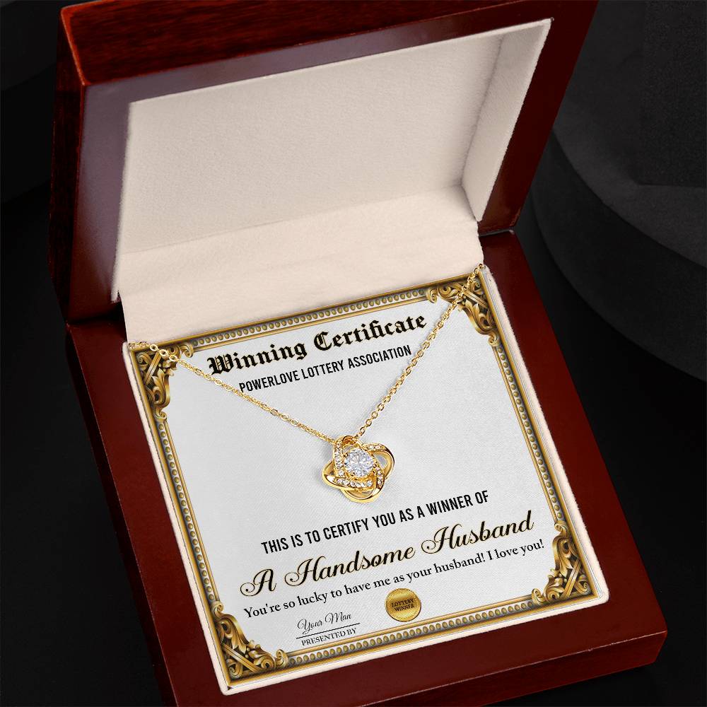Winning Certificate - Love Knot Necklace For Wife