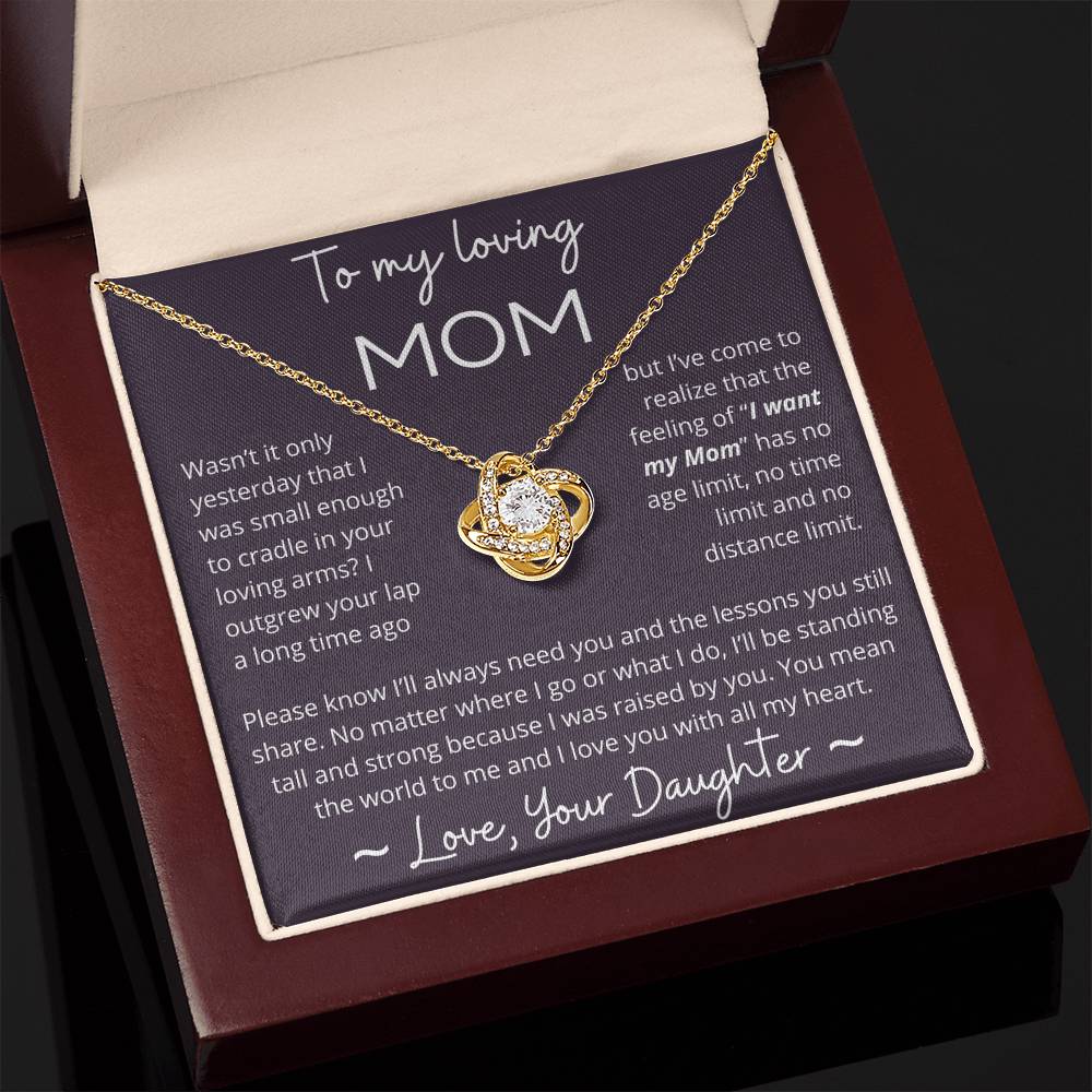 You Mean The World To Me - Love Knot Necklace For Mom
