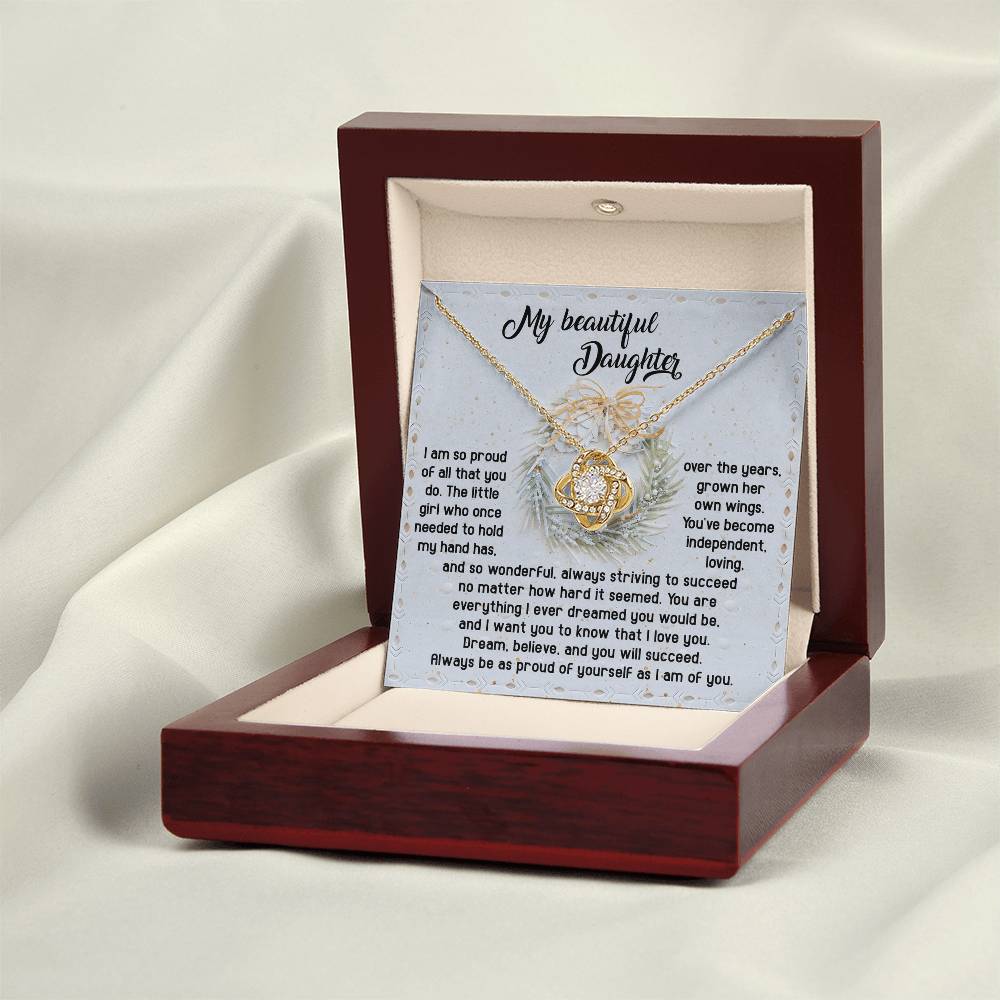 Proud Of Yourself - Love Knot Necklace For Daughter For Christmas
