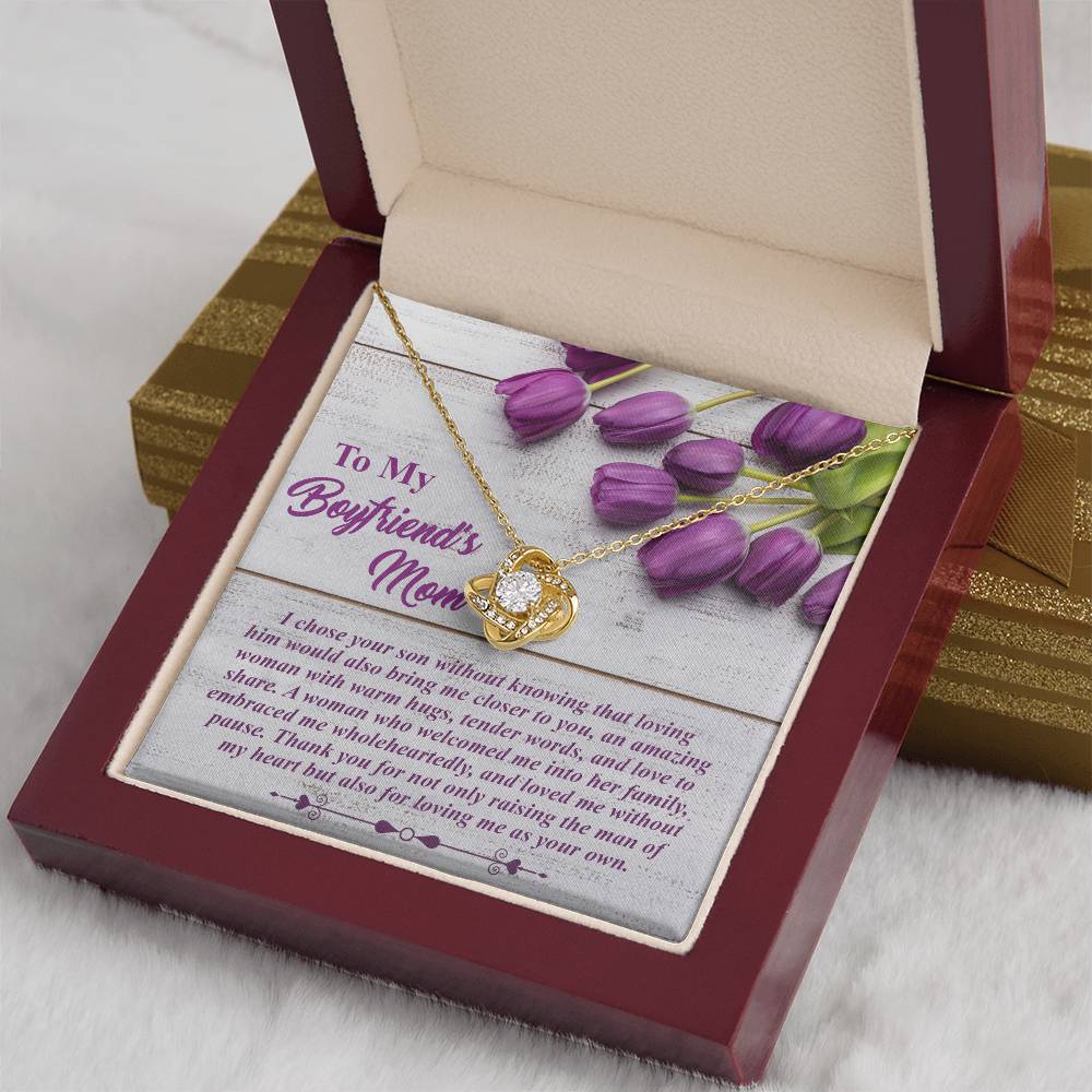 For Loving Me As Your Own - Love Knot Necklace For Boyfriend's Mom