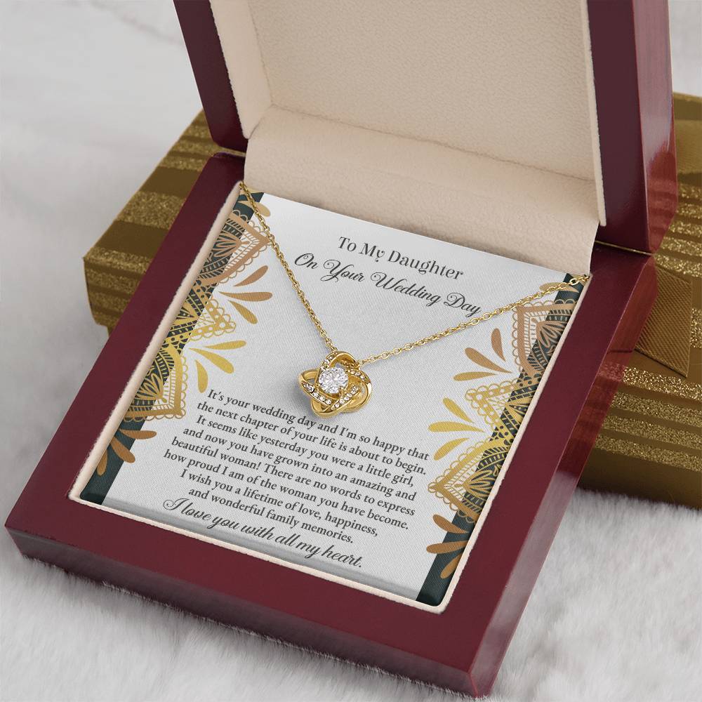 A Little Girl - Love Knot Necklace For Daughter On Wedding Day