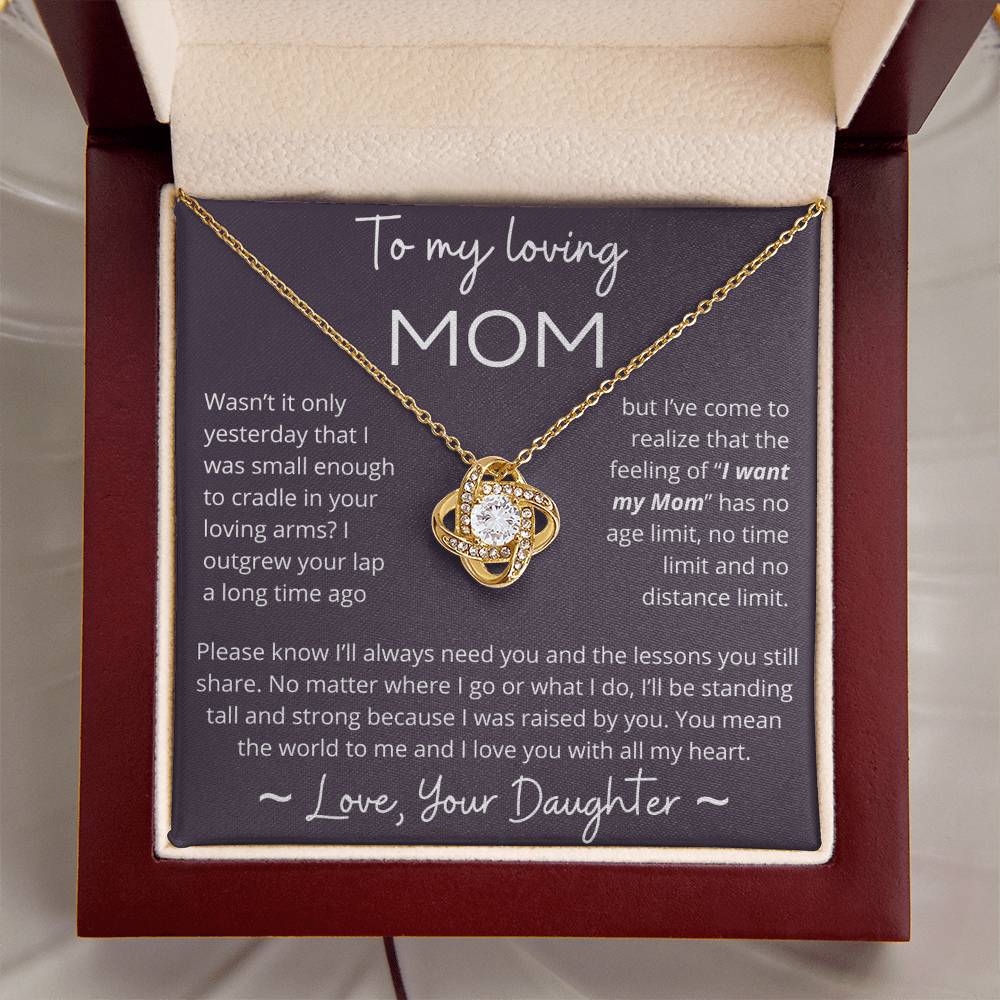 You Mean The World To Me - Love Knot Necklace For Mom