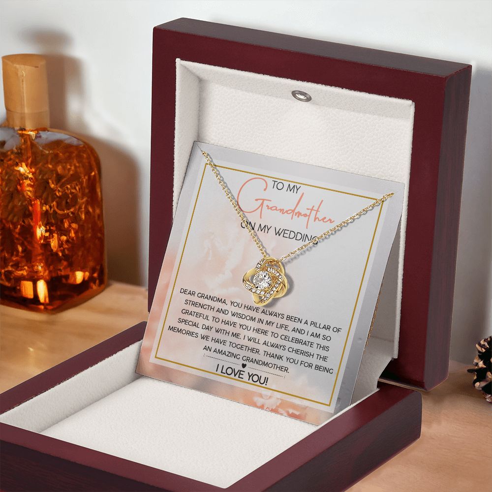 Pillar Of Strength - Love Knot Necklace For Grandma On My Wedding