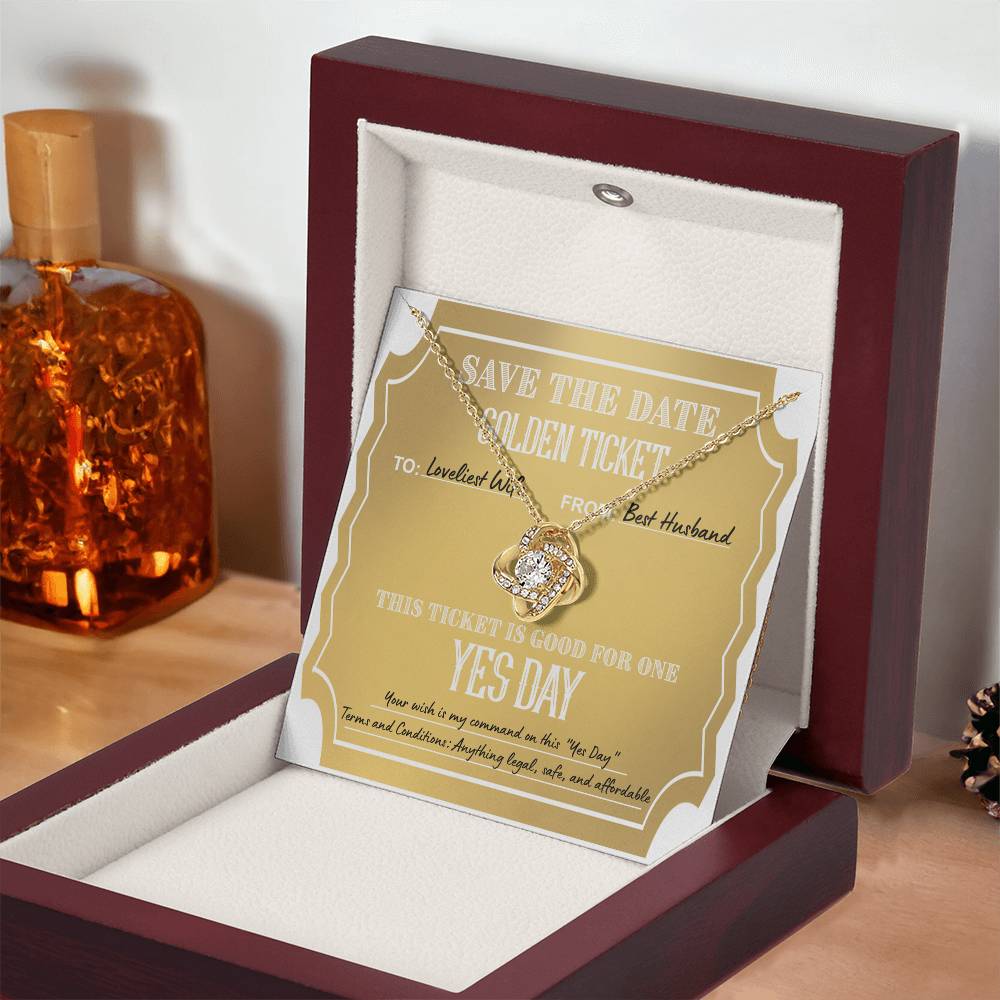 Golden Ticket - Love Knot Necklace For Wife