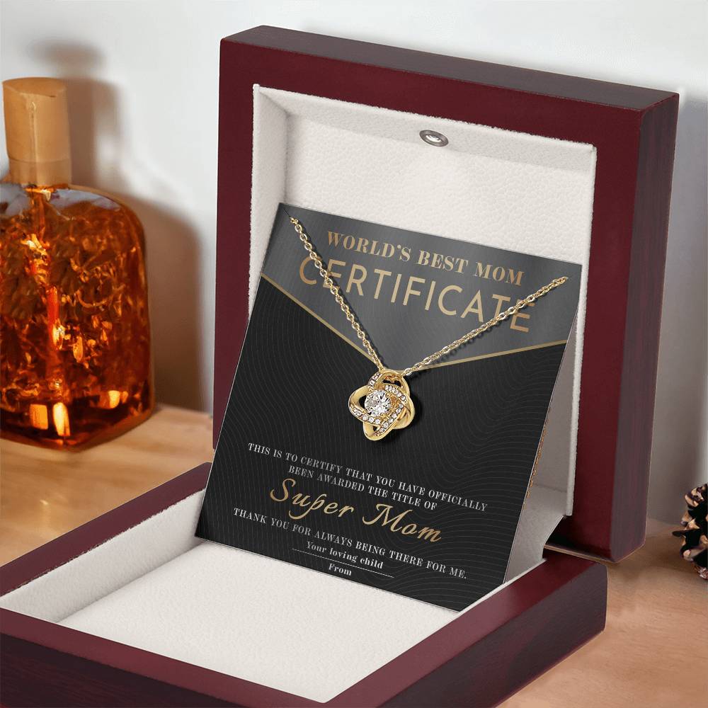 Best Mom Certificate - Love Knot Necklace For Mom