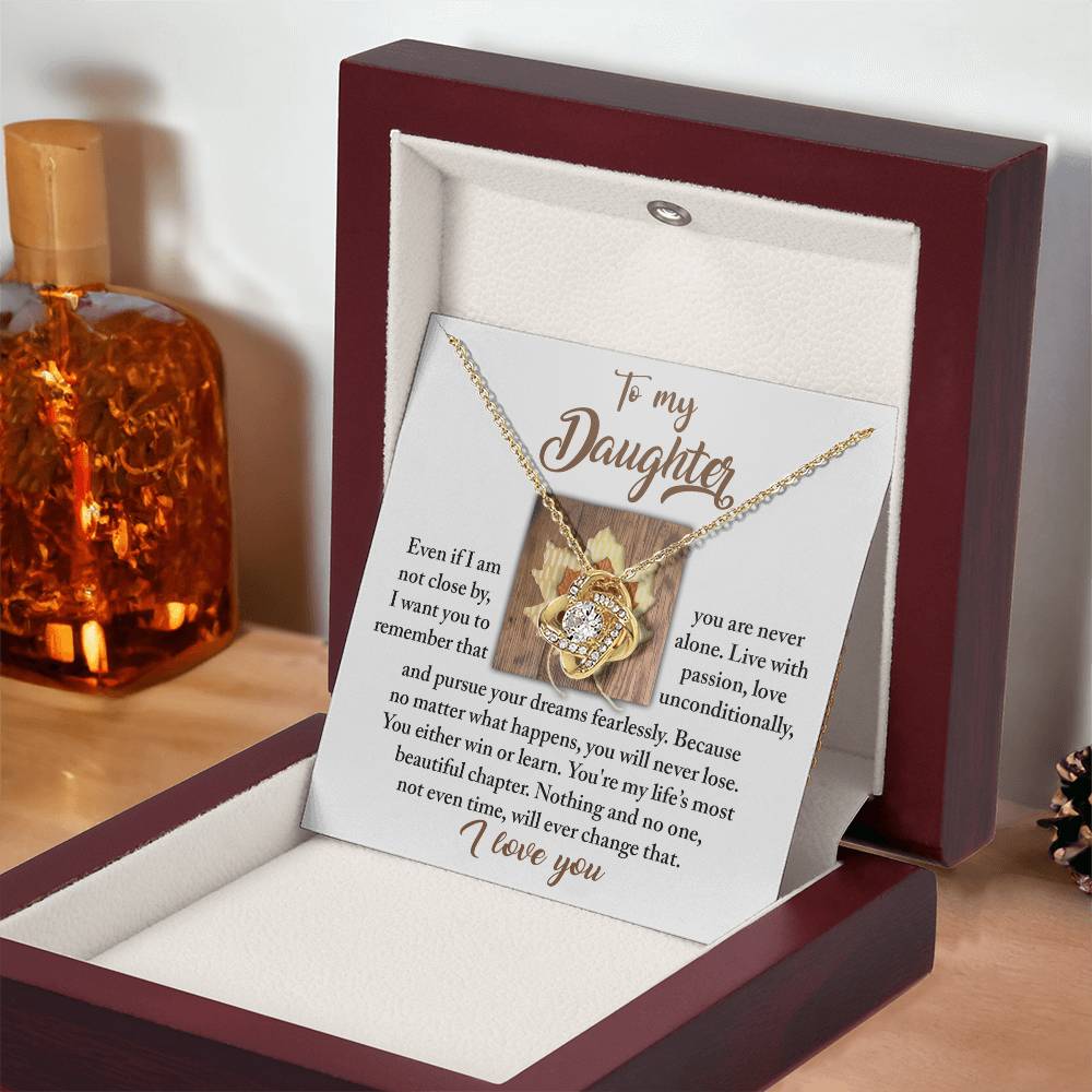 Live With Passion - Love Knot Necklace For Daughter