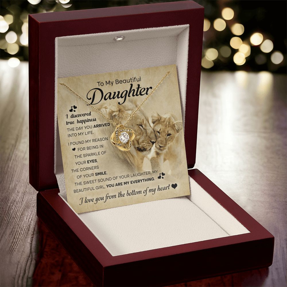 True Happiness - Love Knot Necklace For Daughter