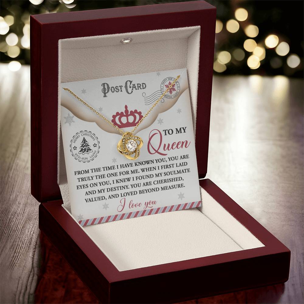 Post Card To My Queen - Love Knot Necklace For Soulmate For Christmas