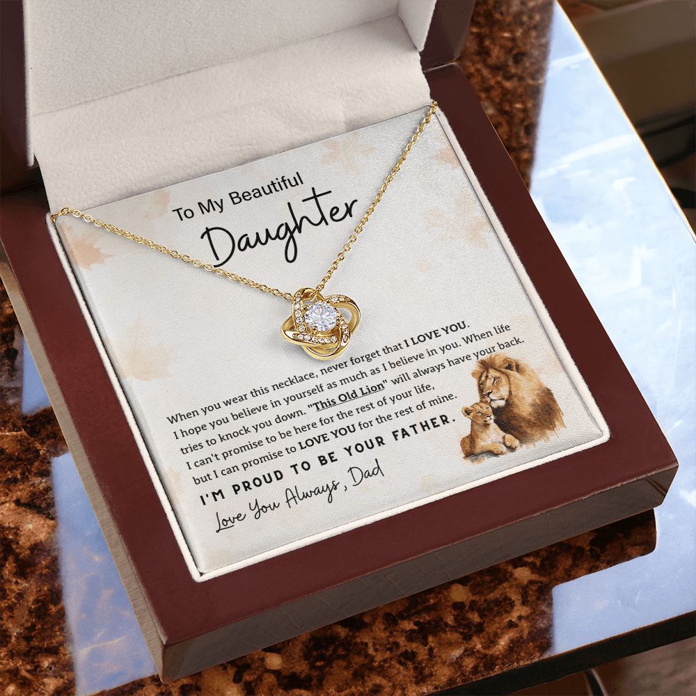 This Old Lion - Love Knot Necklace For Daughter