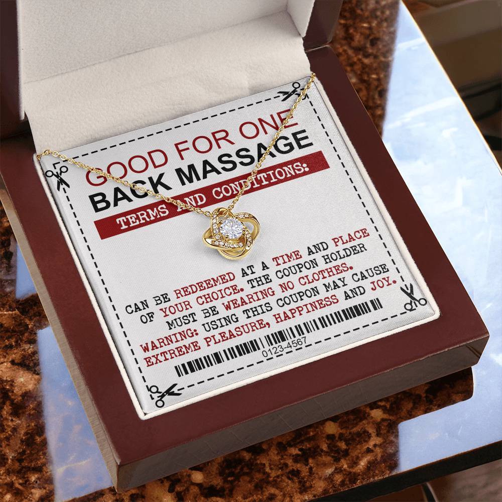 Back Massage Coupon - Love Knot Necklace For Wife