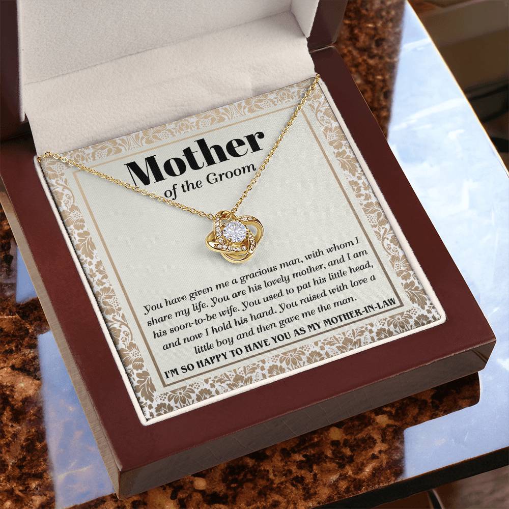 You Raised A Little Boy - Love Knot Necklace For Mother Of The Groom