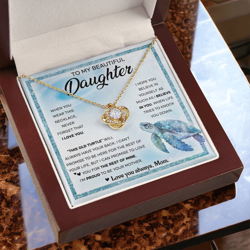 This Old Turtle - Love Knot Necklace For Daughter